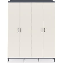 Hyperion Gardrop 4 Raflı 4 Kapaklı 4 Askılı 176x44x221 Antrasit-aytaşı Aytaşı