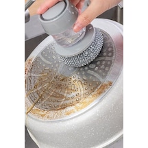 Soap Dispenser Kitchen Brush Sıvı Deterjan Hazneli Bulaşık Fırçası Ve Stand