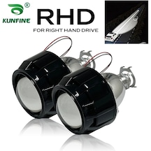 Siyah Kapaklı Rhd-2pcs 2.5 İnç Araba Bi Xenon Hıd Projektör Lens Örtüleri Araba Far H4 H7 Soket Kullanımı İçin Y