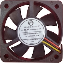 Pelko Motors 50x50x10mm C5010H24Bplp2A-7 24V 0.10A 3 Kablo Kare Fan