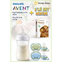 Doğal Tepkili Pp Biberon 260 Ml + 0-6 Ay Air Emzik + Beslenme Seti Hediyeli