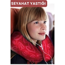 Ortopedik Seyahat Yastığı Visco Boyun Destekli Seyahat Yastığı Hipoalerjik Love Desenli