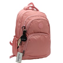 Lüks Saten Suya Dayanıklı Kumaş Büyük Boy Sırt Seyahat Ve Okul Çantası / 2100 Pudra Pembe