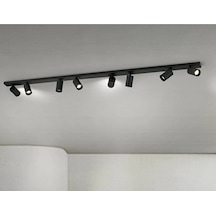 Modern Siyah Metal 150 Cm Gu10 Led Spot Avize Sekizli 8 Lihareket