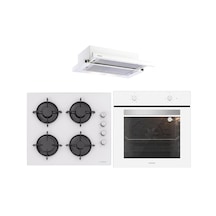 Silverline BO6501W01 - CS5349W01 - 1140 Crystal Line 60 Beyaz Ankastre Set