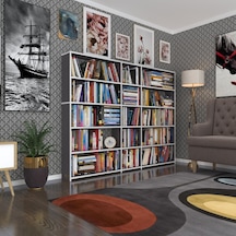 Kenzlife Kitaplık Süper Ga 150 200 19 Gri 5 Katlı 3 Bölme Çift Bölme Opsiyonlu Ofis Mutfak Banyo Dolabı Arkalıksız Çok Renkli