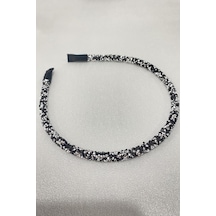 FdayAksesuar Ince Siyah Beyaz Taşlı Taç FRDY31095