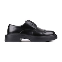 Shoetyle - Siyah Açma Deri Bağcıklı Erkek Klasik Ayakkabı 250-601-879-siyah