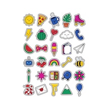 30 Adet Pastel Boya Tarzı Sevimli Obje Sticker Seti - Laptop Ajanda Defter İçin Çok Renkli