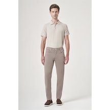 İmza Bej 5 Cep Gabardin Slim Fit Pamuklu Denim Jean Kot Pantolon 1003260317 Açık Bej