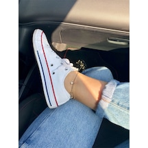 Unisex Spor Ayakkabı, Beyaz, Kısa Keten Sneaker, Çocuk, Genç, Yetişkin 31-40 Beyaz