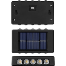 4 Adet Güneş Enerjili 6 Ledli Duvar & Bahçe Aydınlatması Su Geçirmez Otomatik Yanan Işık Efekti Gün Işığı
