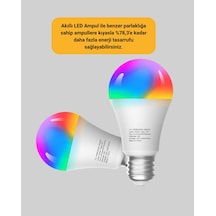 Akıllı Led Ampul, 9 Watt, Beyaz Işık, Renk Ayarlı Diğer