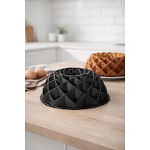 Diamond Döküm Kek Kalıbı 24cm Siyah Siyah