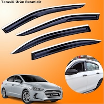 Hyundai Elantra Mügen Cam Rüzgarlığı Abs Krom Nikelajlı Cam Rüzgarlığı 2016-2021 Arası 4 Lü Set