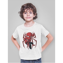Sevbano Süper Kahraman Örümcek Adam Baskılı Unisex Spider-man Film Çocuk Beyaz