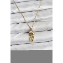 316l Çelik Zincir Gold Renk Deniz Anası Model Zirkon Taşlı Kadın Kolye Çok Renkli