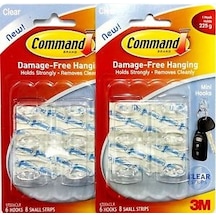 Command 17006Clr Küçük Boy Mini Şeffaf Askı Çok Renkli
