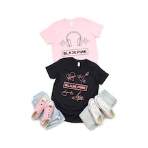 Stil-x Black Pınk Baskılı 2' Li Takım Kız Çocuk Tshirt, %100 Pamuklu Soft Kumaş Çok Renkli-2