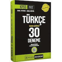 2022 KPSS Genel Kültür Genel Yetenek Türkçe 30 Deneme- Pegem Akademi Yayıncılık