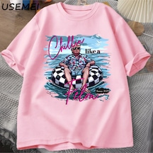 Flood Of Style Chillin Gibi Bir Suçlu T Shirt Erkek Kadın Komik Trump T-shirt Yaz Tee Unisex O Boyun Pa Pembe
