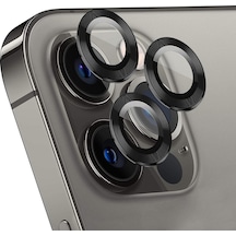 Ekran Koruyucu Apple iPhone 15 Pro İçin Tekli Kamera Lens Koruma Camı Siyah iPhone 15 Pro İle Uyumlu Ekran Koruyucu - Diğer