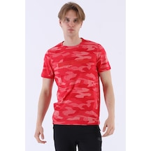 Maraton Sportswear Regular Erkek Bisiklet Yaka Kısa Kol Basic Kırmızı T-Shirt 20595-Kırmızı