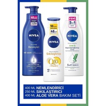 Tr Q10 Sıkılaştırıcı Vücut Losyonu 250ml & Vücut Sütü Besleyici 400ml & Aloe Vera Vücut Losyonu 400ml
