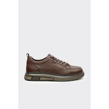 Derinet Hakiki Deri Erkek Sneaker Kahve Kahve