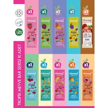 Mixmey Tropik Meyve Bar Serisi 10 Adet | Atıştırmalıklar – Vegan, Glutensiz (20GR X 10 ADET)