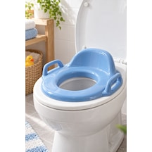 1 Adet Çocuk Klozet Adaptörü Mavi Kulplu Ergonomik Oturak, Taşınabilir Tuvalet Eğitimi Seat Potty Trainer