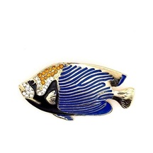 Solfera Imparator Melek Balığı Resif Angel Fish Zirkon Rozet Broş Rz091