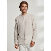 Jack & Jones Jjesummer Band Erkek Keten Gömlek Bej 12269319 Çok Renkli