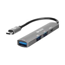 S-link Swv-usbc023 4in1 Gri Metal Type-c Hub: Usb 3.0, 2x Usb 2.0 Ve Pd Şarj Adaptör
