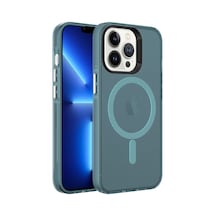 Apple Uyumlu iPhone  13 Pro Max Kılıf Kamera Çıkıntılı Magsafe Şarj Destekli Buzlu Transparan Kapak C-pro
