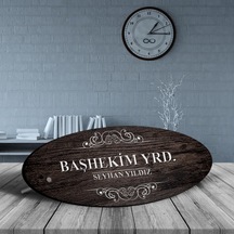 Kişiye Özel Mesleki Başhekim Yardımcısı Ahşap Oval Masa İsimliği N11.24594