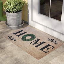 Gizz Home Peppina Yaprak Home Desenli Kapı Önü Paspası - 40x60 Cm Çok Renkli