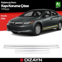 S-Dizayn Honda Civic Kapı Koruma Çıtası Krom 2012-2016