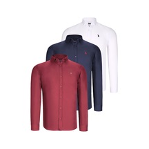 Üçlü Set G725 Dewberry Erkek Gömlek-beyaz-lacivert-bordo Beyaz-lacivert-bordo Üçlü Set G725 Dewberry Erkek Gömlek-beyaz-lacivert-bordo Beyaz-lacivert-bordo