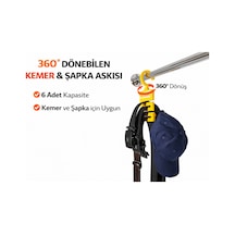 2 Adet 360 Dönebilen Kemer & Şapka Askısı 6 Bölmeli Dolap İçi Düzenleyici Sert Plastik Çok Renkli