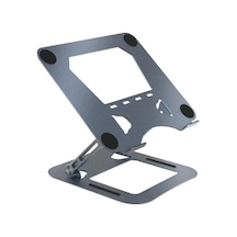 Dyt-815 Metal Ergonomik Macbook Uyumlu Katlanabilir Laptop Standı Koyu Gri