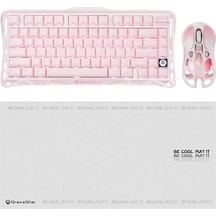 Gravastar K1 Mekanik Gaming Klavye, M1 Pro Kablosuz Optik Mouse Ve Mousepad Oyuncu Seti, Sakura Pink Optik Gravastar K1 Mekanik Gaming Klavye, M1 Pro Kablosuz Optik Mouse Ve Mousepad Oyuncu Seti, Sakura Pink Optik