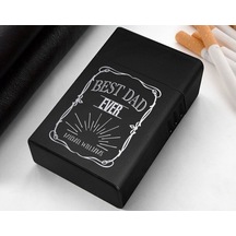 Bk Gift Kişiye Özel İsimli  Tasarımlı Siyah Metal Sigara Tabakası , Hediyesi , Hediye , Sigara Tabakası-6