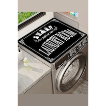 Valerine Life Çamaşır Ve Kurutma Makinesi Matı Örtüsü 60x60cm Kaymaz Sıvı Geçirmez Silinebilir Koruy Siyah