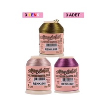 3 Adet Altınbaşak Oya Ve Dantel İpi 20 Gr - Royaleks - No: 548 - 830 - 658 Çok Renkli