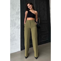 Madmext Haki Yüksek Bel Kumaş Pantolon Mg2284 Haki