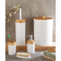 Flosoft Bambu Desenli Yuvarlak 5'li Banyo Seti 001