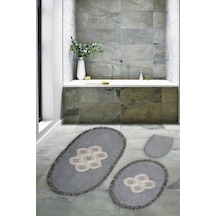 Akasya Saçakli Banyo Takımı 2 Pcs gri