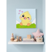 %100 El Yapımı Neşeli Çocuk Odası Tablosu - 20x20 Cm Fabrikasyon Olmayan Akrilik Sanat