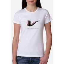 C'Est Ne Pas Une Pipe Kadın Beyaz Tshirt